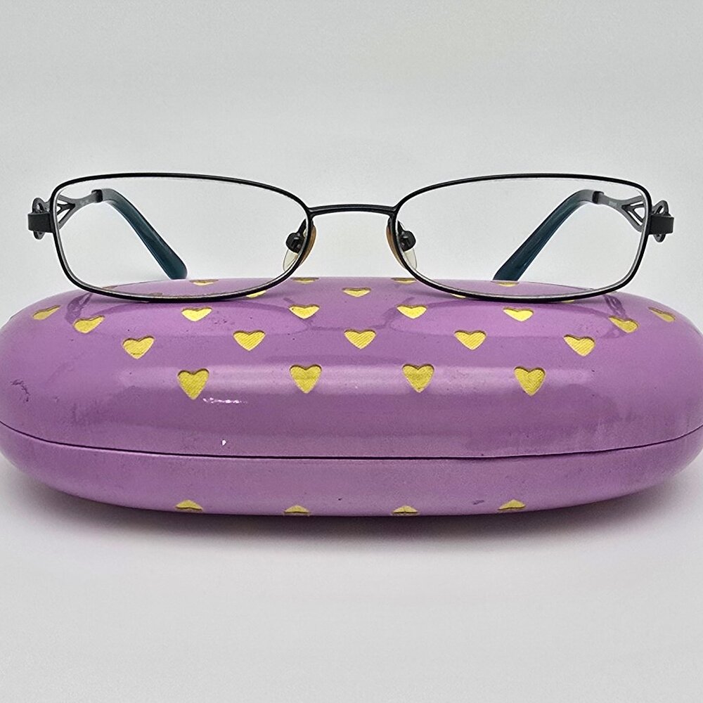 Thalia Emilia Green Burgundy Rectangular Eyeglasses Frame w/ Case 50-16-130